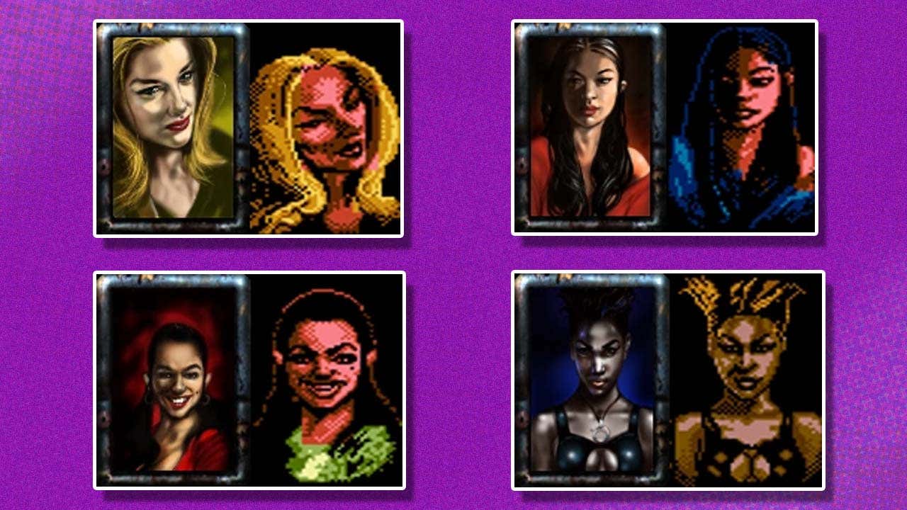 Un collage muestra a las cuatro mujeres protagonistas tal como aparecen en el primer GTA. 